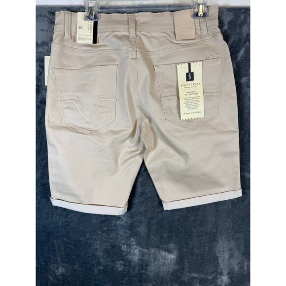 NWT Scott James Cream Chino Shorts Men's size 32 - Picture 2 of 9